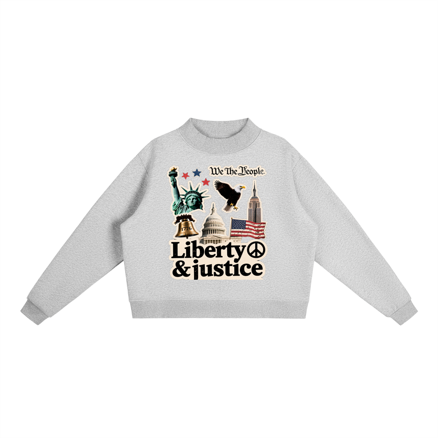 Essential Fleece Mock-Neck Crew Sweatshirt