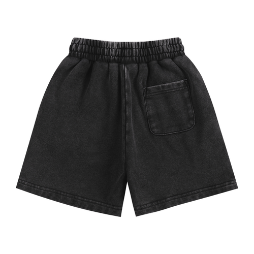 Kids' Snow Washed Cotton Shorts – Mid Waist, Relaxed Fit, 100% Cotton