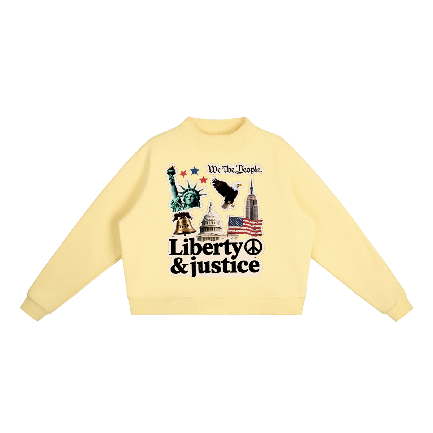 Essential Fleece Mock-Neck Crew Sweatshirt