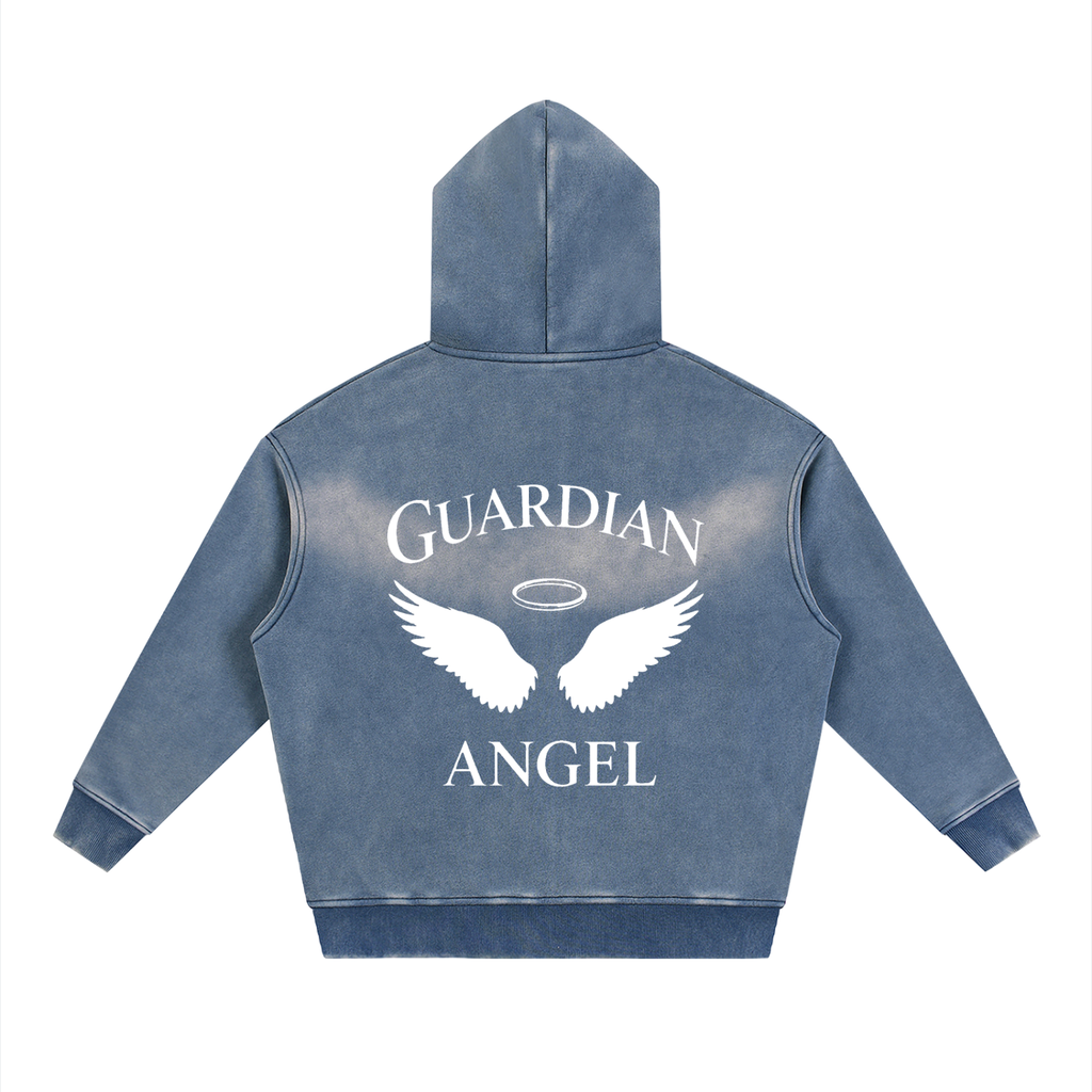 Sunfade Two-way Zipper Boxy Fleece Hoodie