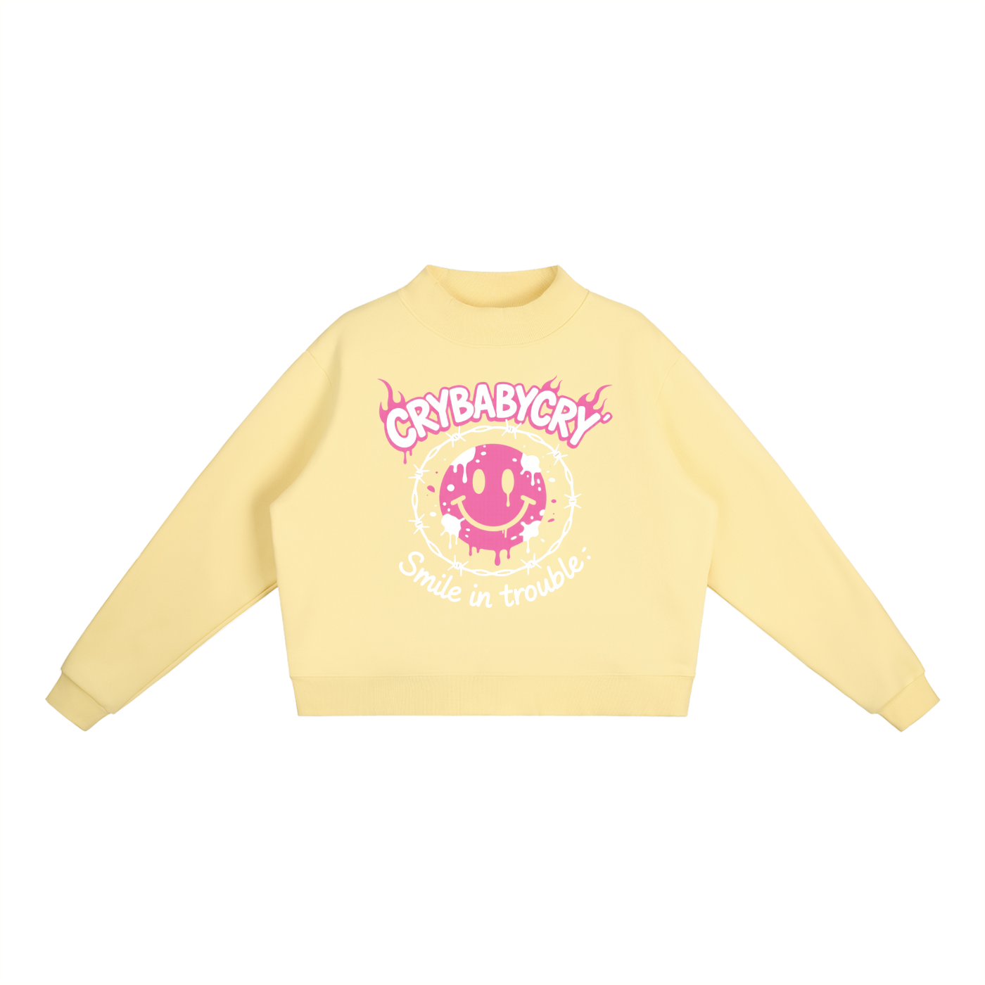 Essential Fleece Mock-Neck Crew Sweatshirt