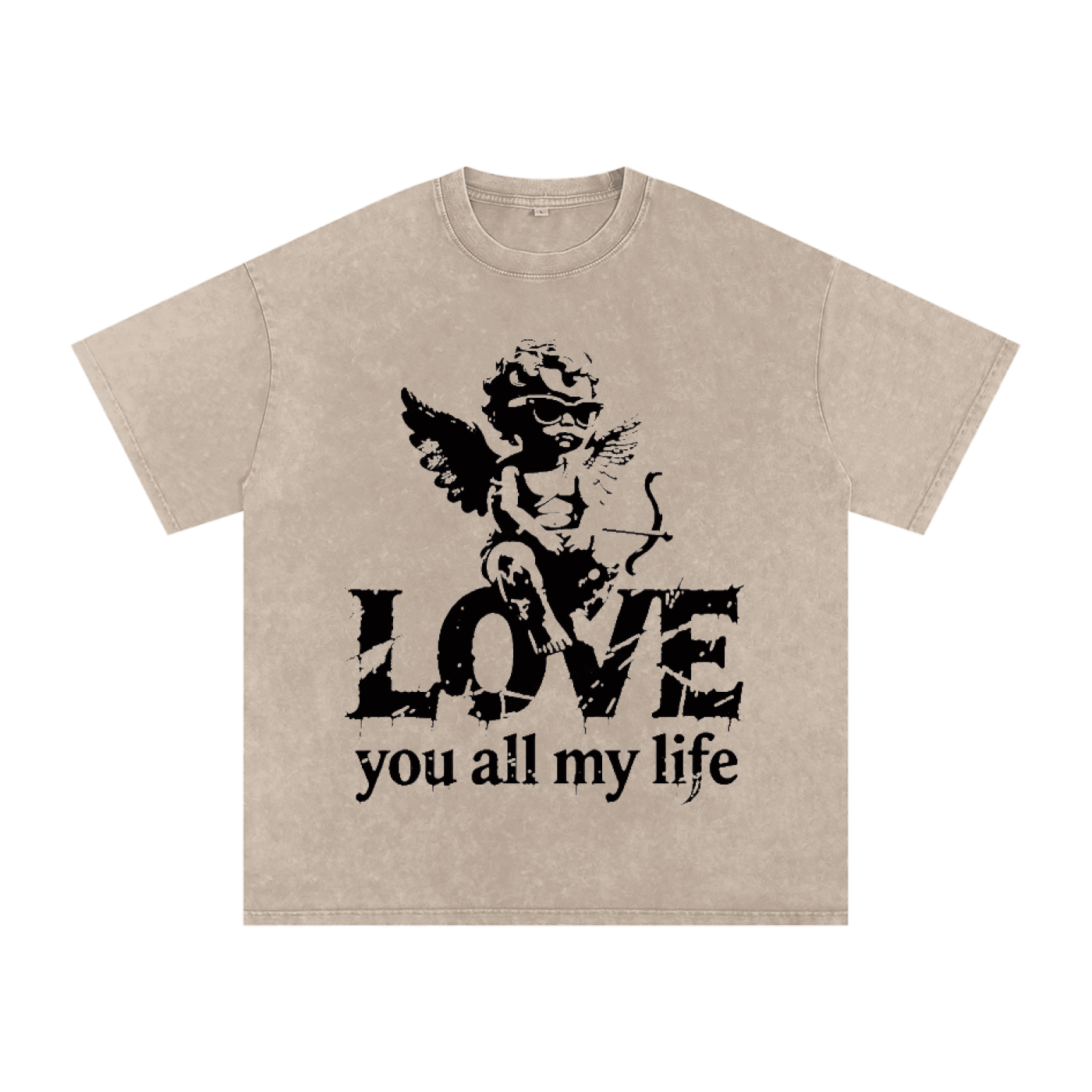 Snow Washed Oversized Cotton T-Shirt