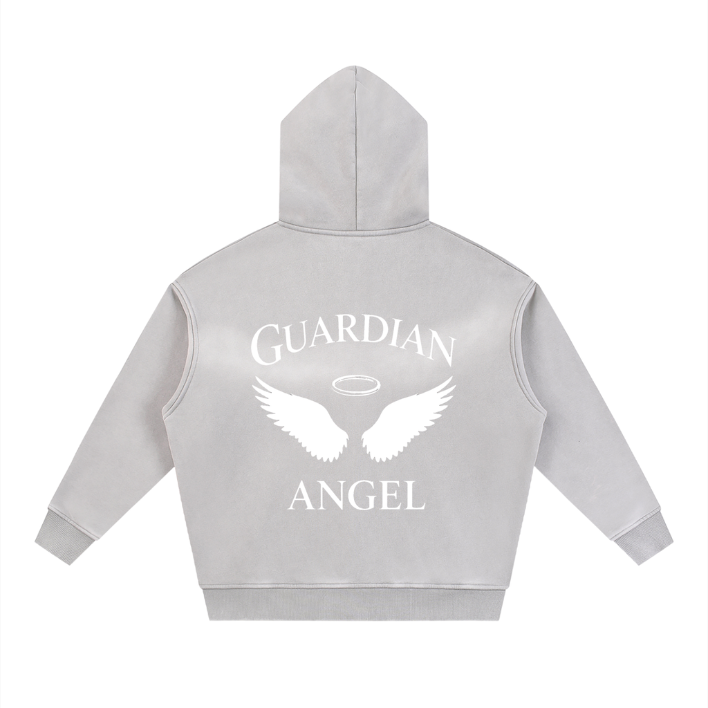 Sunfade Two-way Zipper Boxy Fleece Hoodie