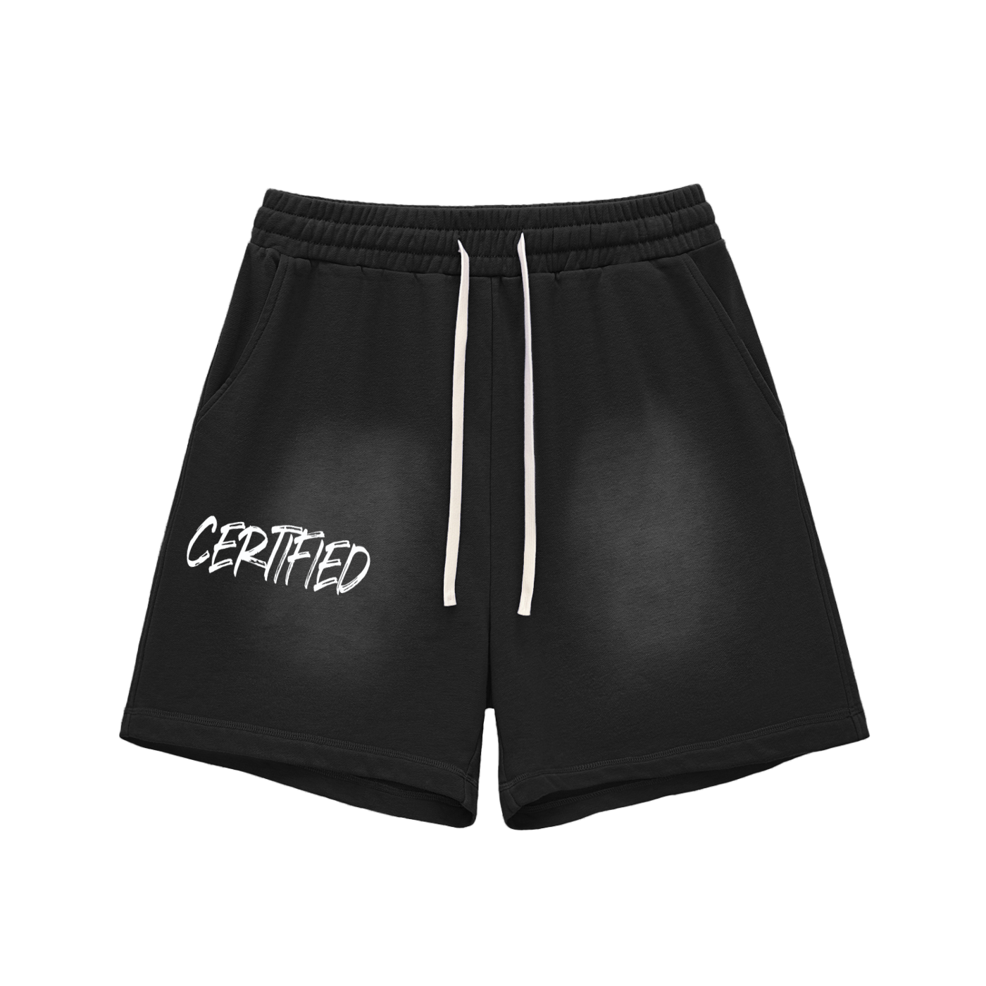 Sun Fade Raw Edge Cotton Shorts