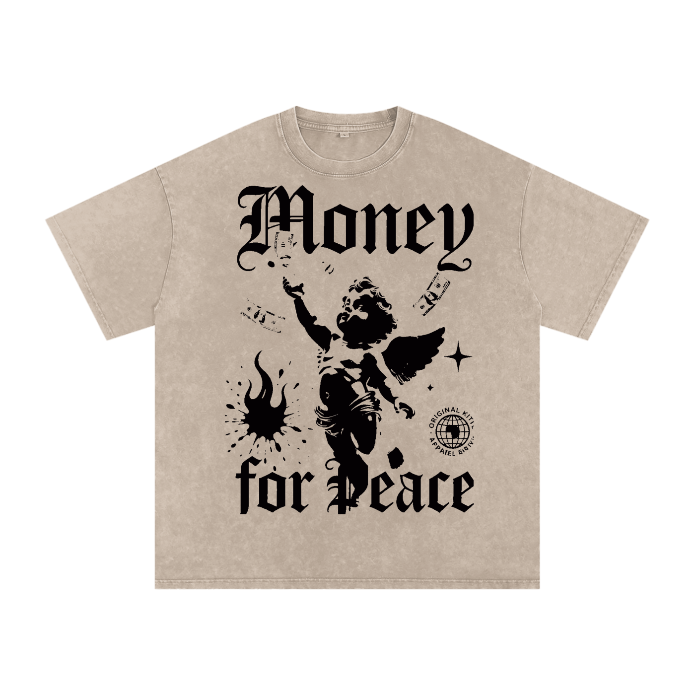 Snow Washed Oversized Cotton T-Shirt