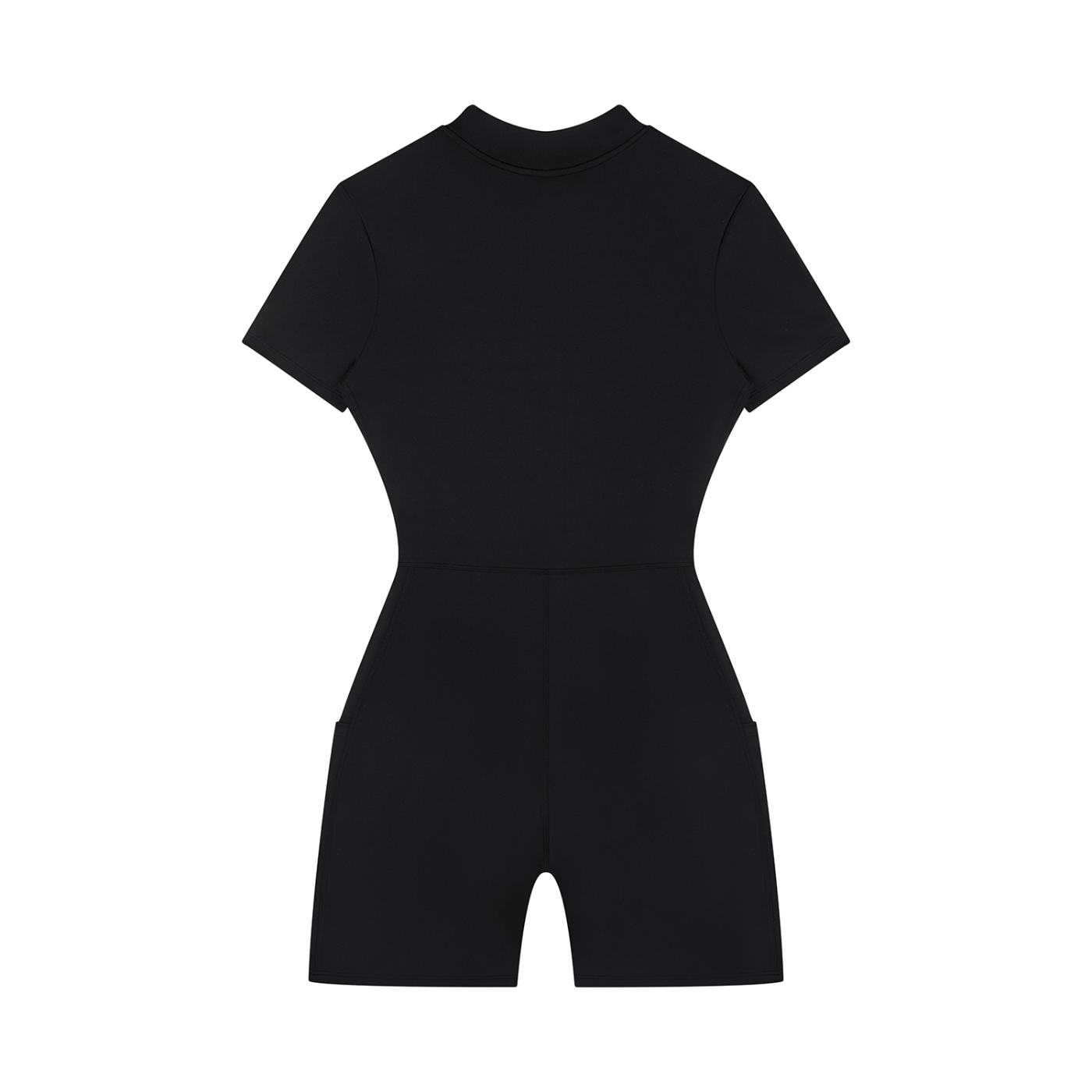 Women's Quarter-Zip Short Sleeve Romper – Athletic Fit, 75% Nylon Spandex Blend