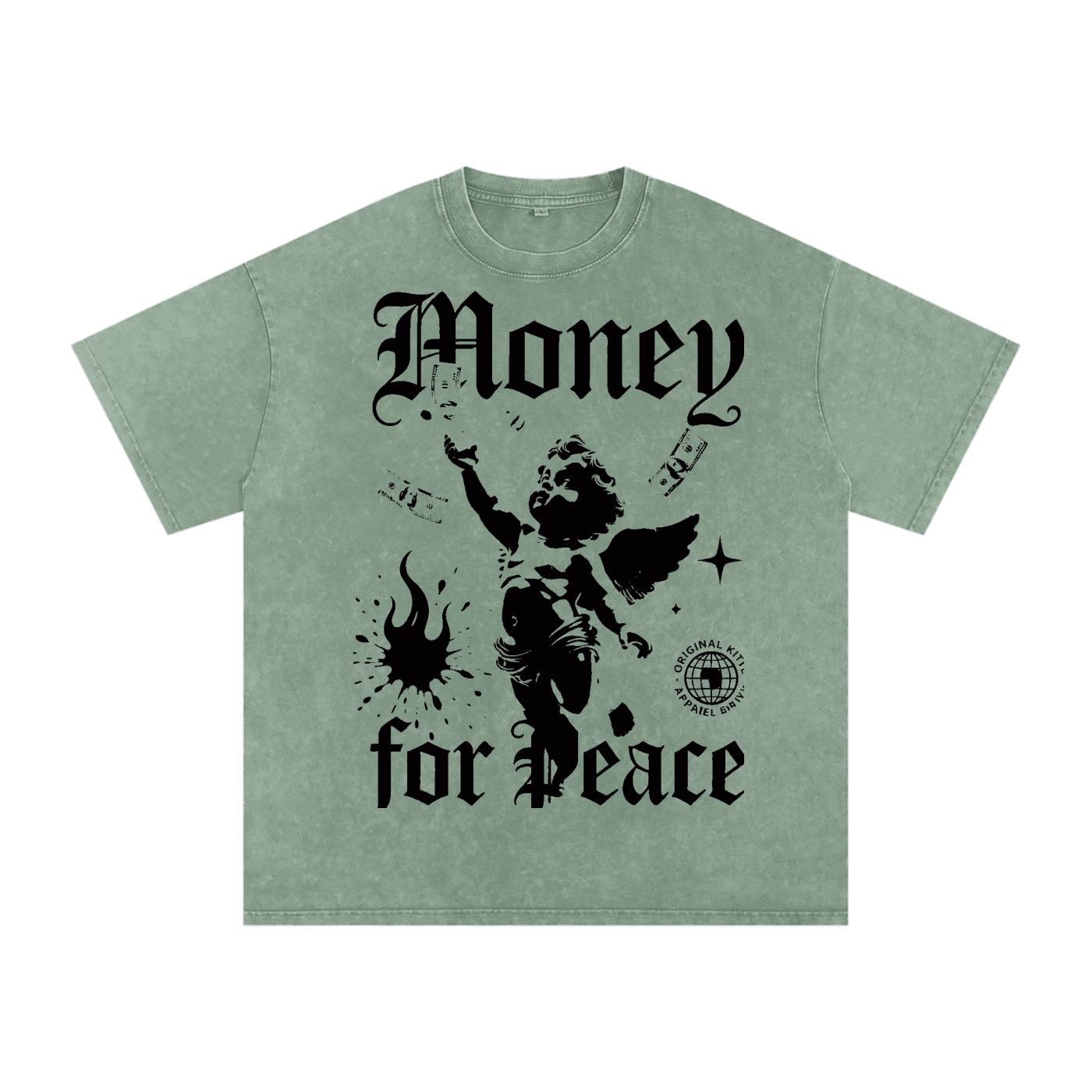Snow Washed Oversized Cotton T-Shirt
