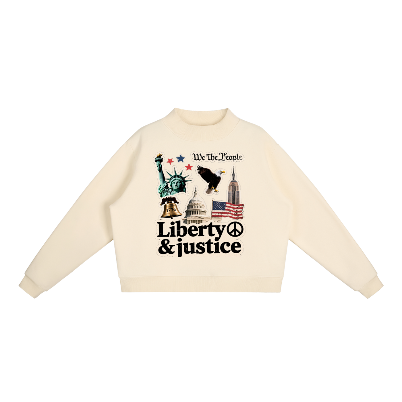 Essential Fleece Mock-Neck Crew Sweatshirt