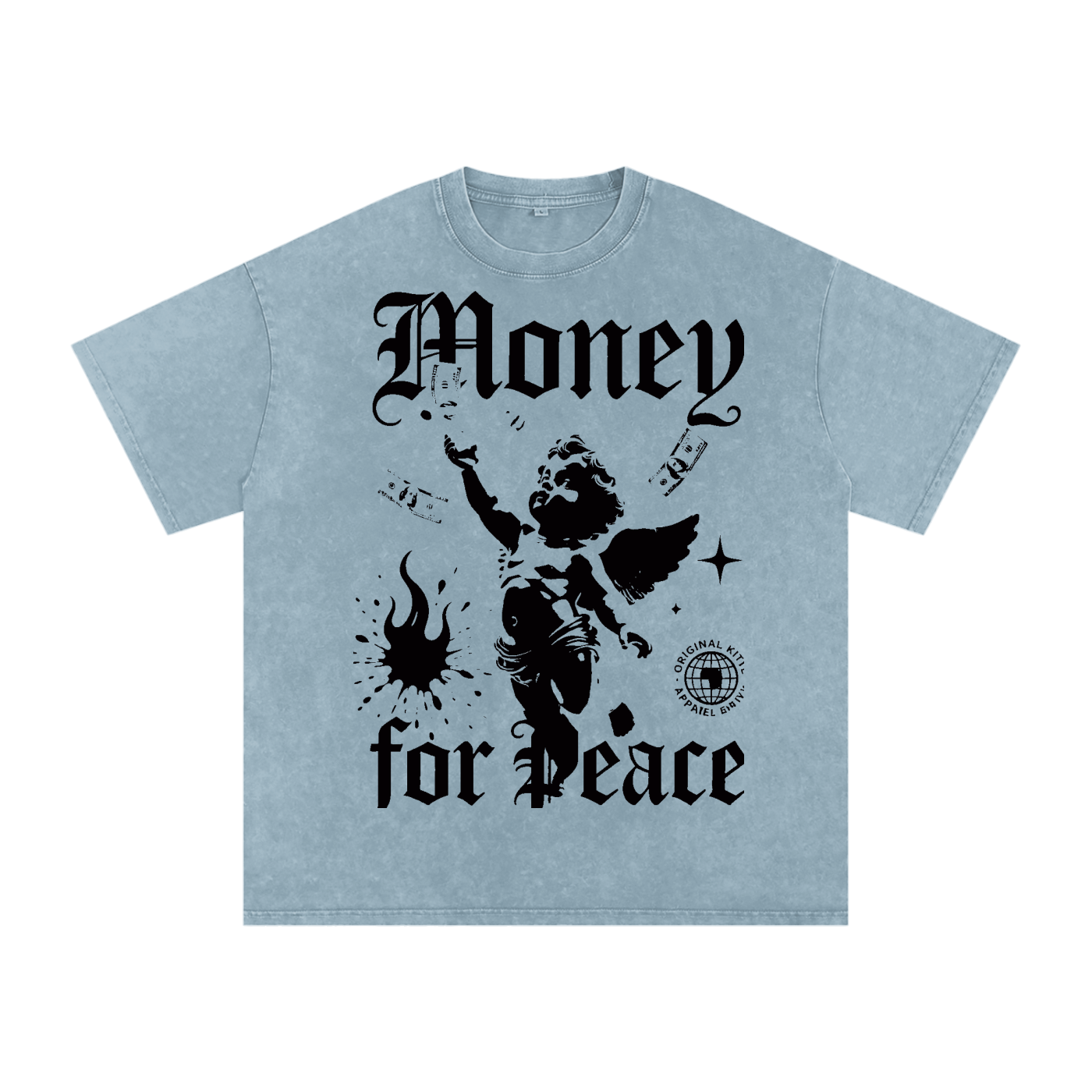 Snow Washed Oversized Cotton T-Shirt