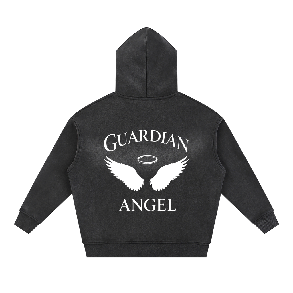 Sunfade Two-way Zipper Boxy Fleece Hoodie