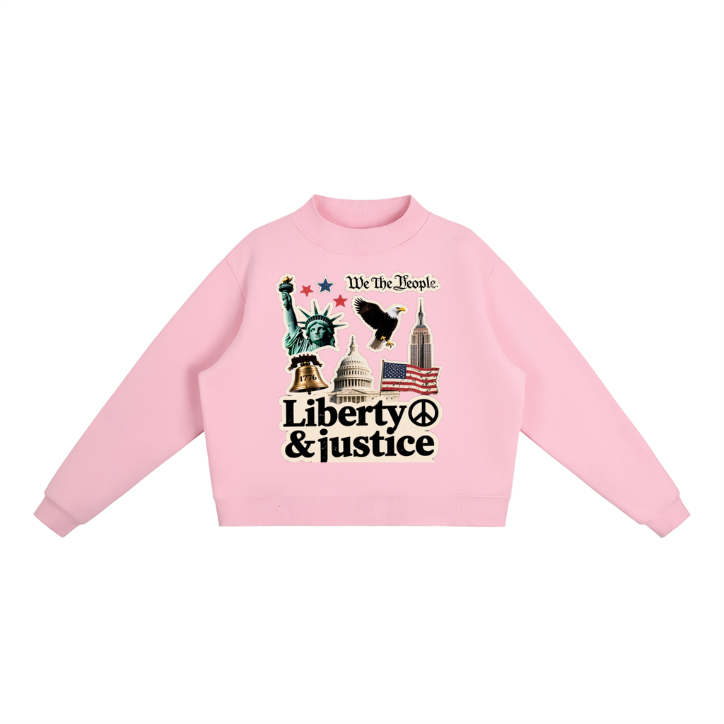Essential Fleece Mock-Neck Crew Sweatshirt