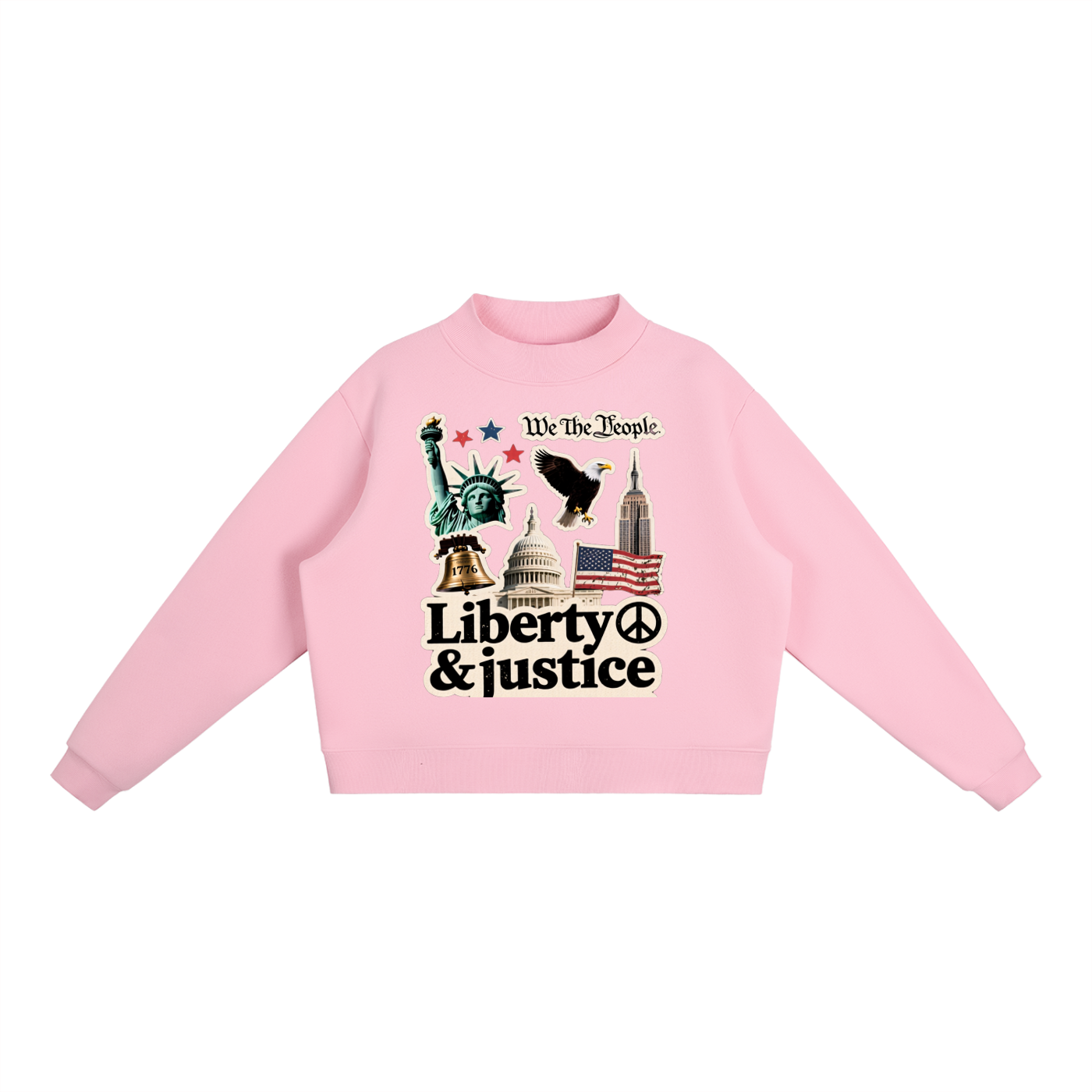 Essential Fleece Mock-Neck Crew Sweatshirt