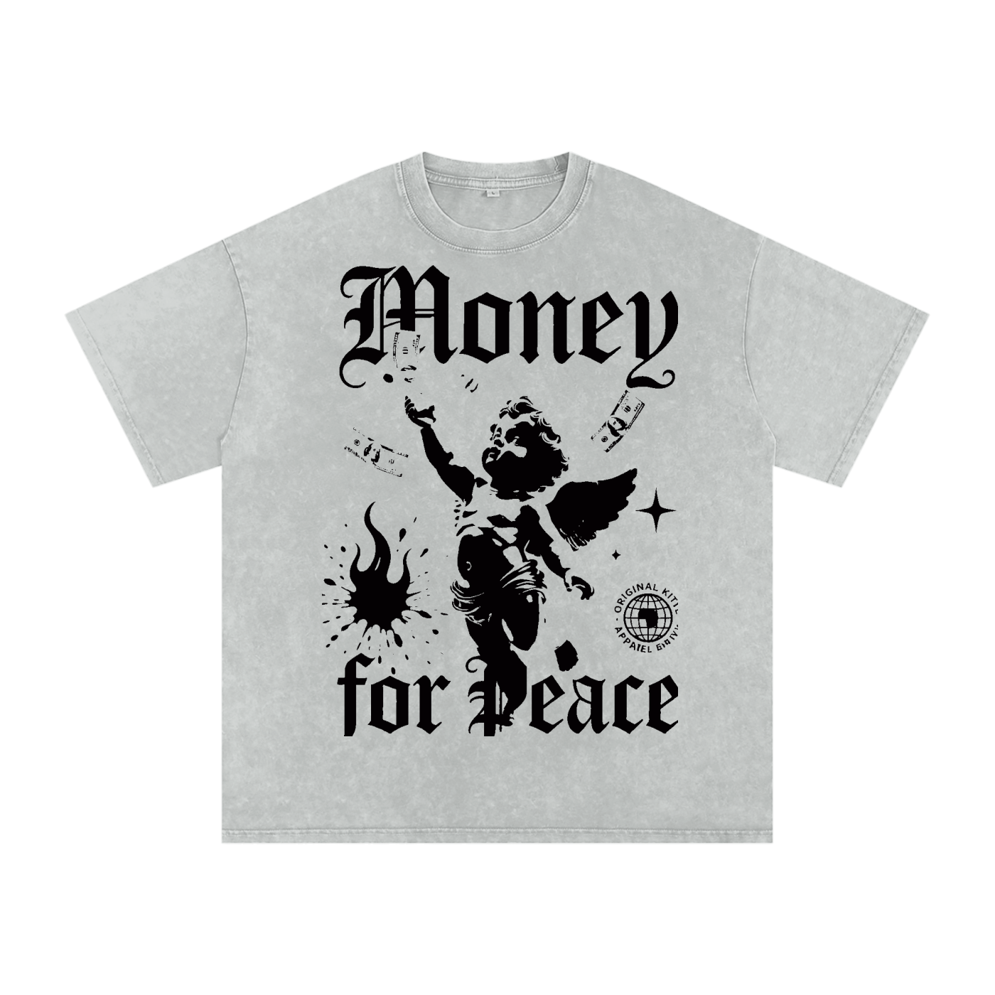 Snow Washed Oversized Cotton T-Shirt