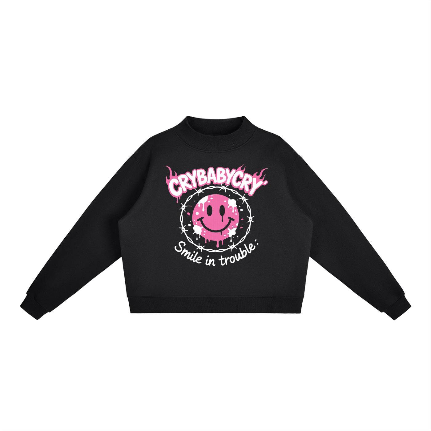Essential Fleece Mock-Neck Crew Sweatshirt