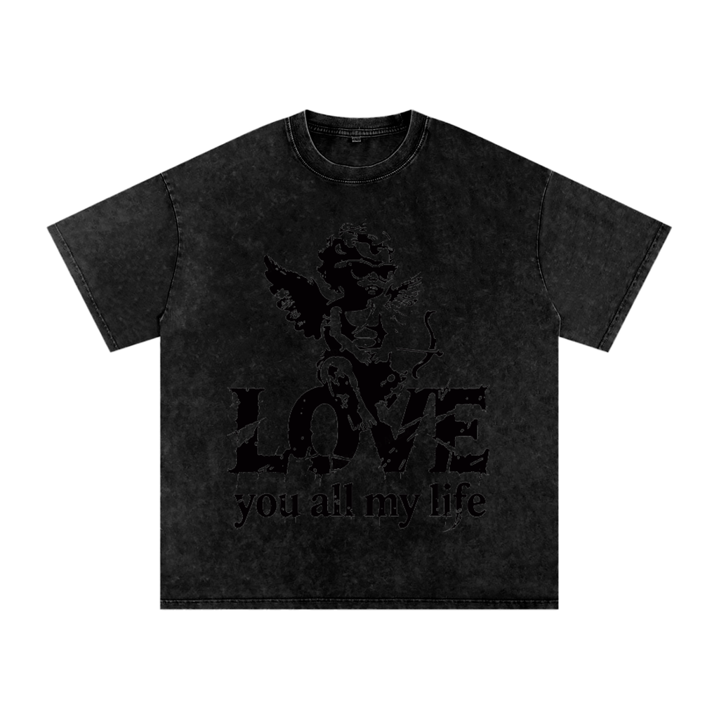 Snow Washed Oversized Cotton T-Shirt