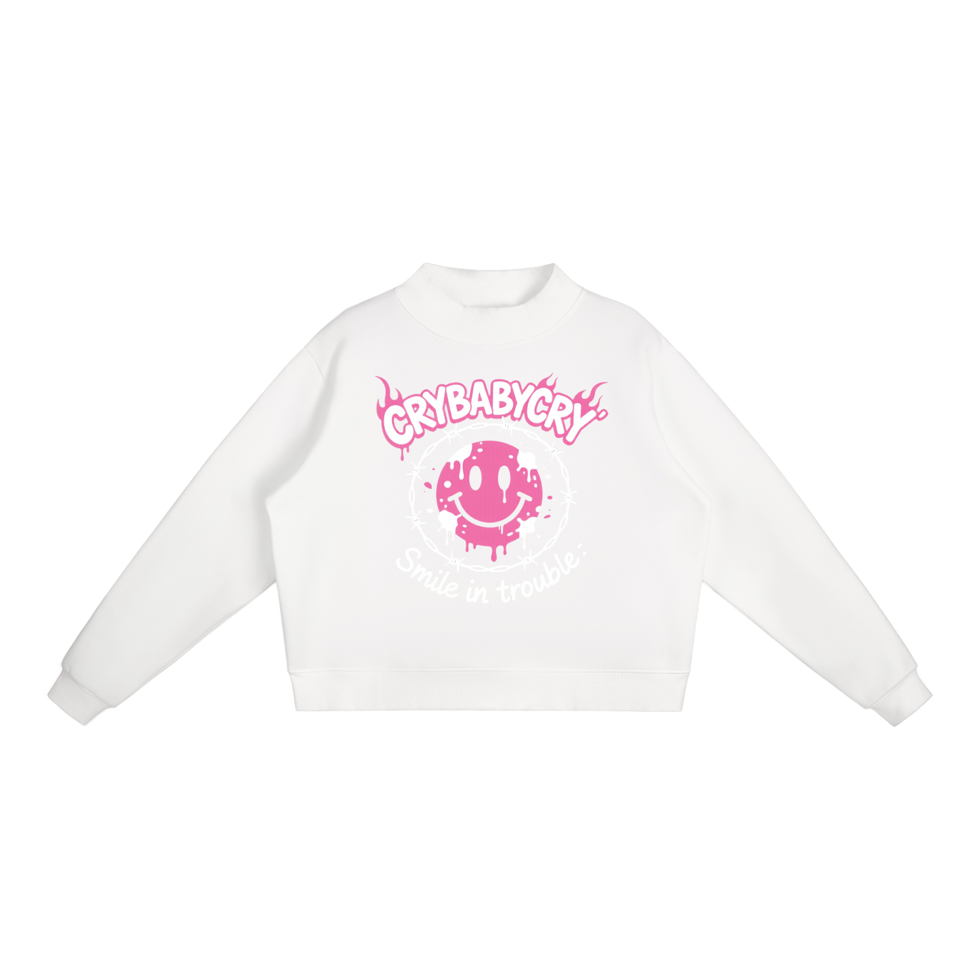 Essential Fleece Mock-Neck Crew Sweatshirt