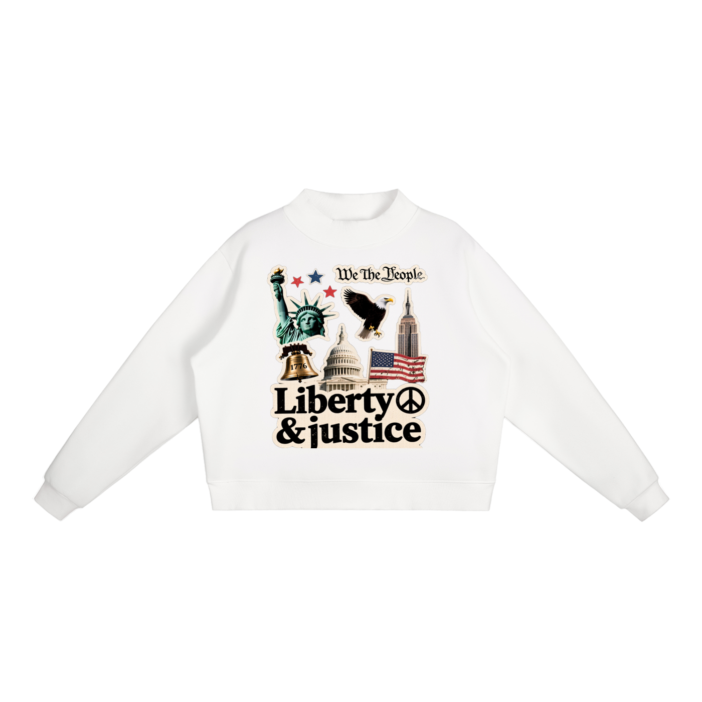 Essential Fleece Mock-Neck Crew Sweatshirt