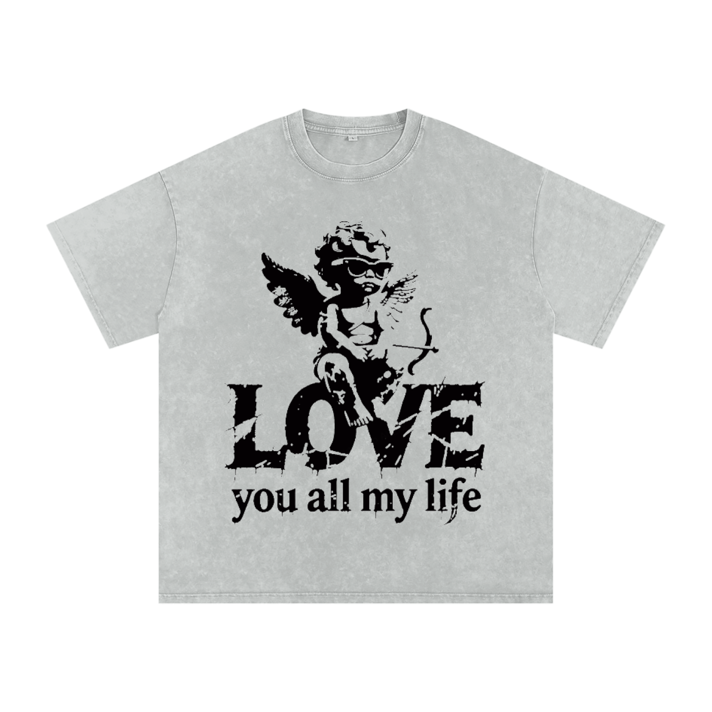 Snow Washed Oversized Cotton T-Shirt