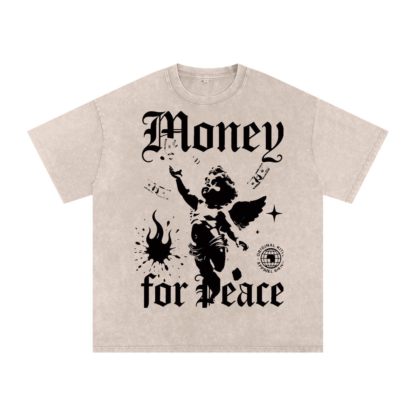 Snow Washed Oversized Cotton T-Shirt